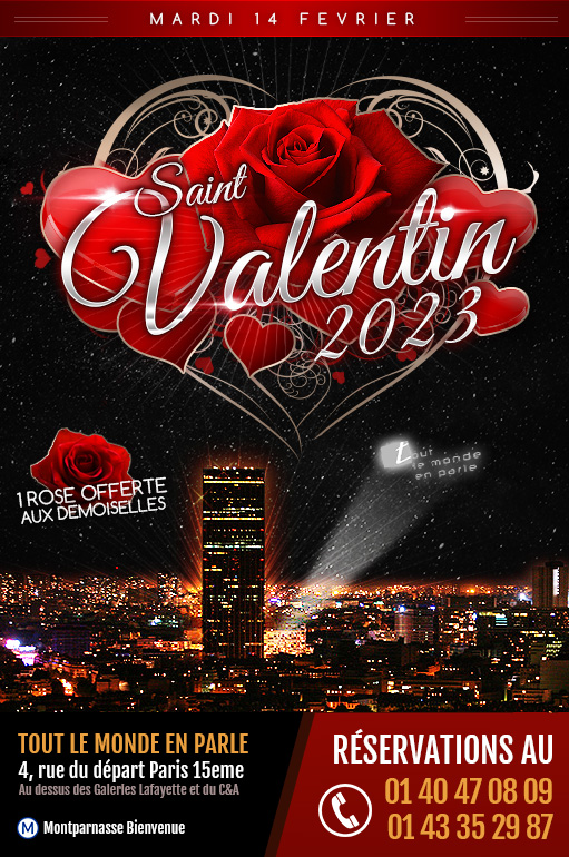 Fêter la Saint Valentin 2023 à Paris Montparnasse : dîner romantique sur les toits de Paris