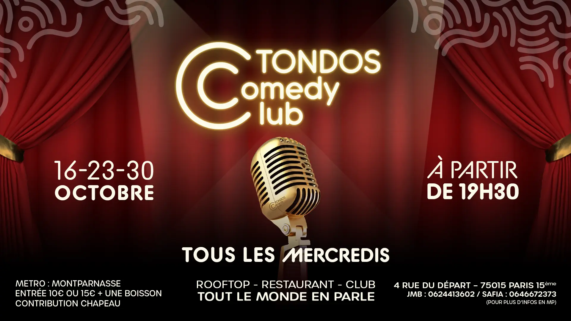 Spectacle comique CTONDOS tous les mercredis Octobre 2024
