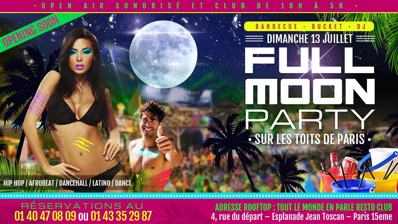 Foolmoon Party sur les Toits de Paris - Dimanche 13 Juillet 2025 Open air sonorisé et club