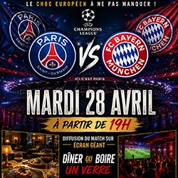 PSG vs Bayern en LIVE au TLMP ! Retransmission écrans géants, match de Football en direct