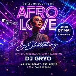 Soirée Afrolove Shattating Jeudi 7 Mai 2026 Veille de jour férié