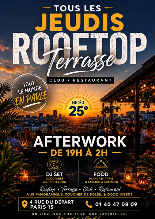 Rooftop Afterwork & Burger &Old School & Caribbean