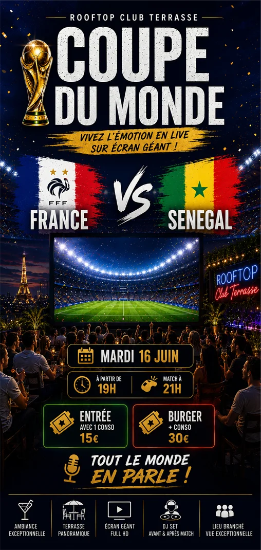 Retransmission match Football Coupe du Monde France Sénégal