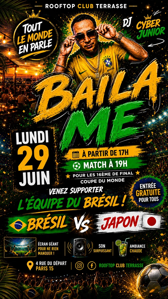 BAILAME - Soirée Brésilienne à Paris Lundi 29 Juin 2026