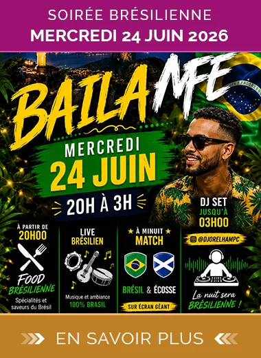 BAILAME - Soirée Brésilienne à Paris Mecredi 24 Juin 2026