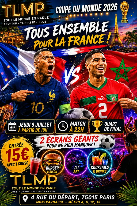 Coupe du monde Football France VS Maroc Jeudi 9 Juillet 2026