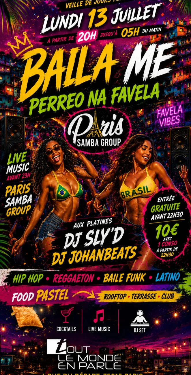 BAILAME - Soirée Brésilienne à Paris 13 Juillet 2026