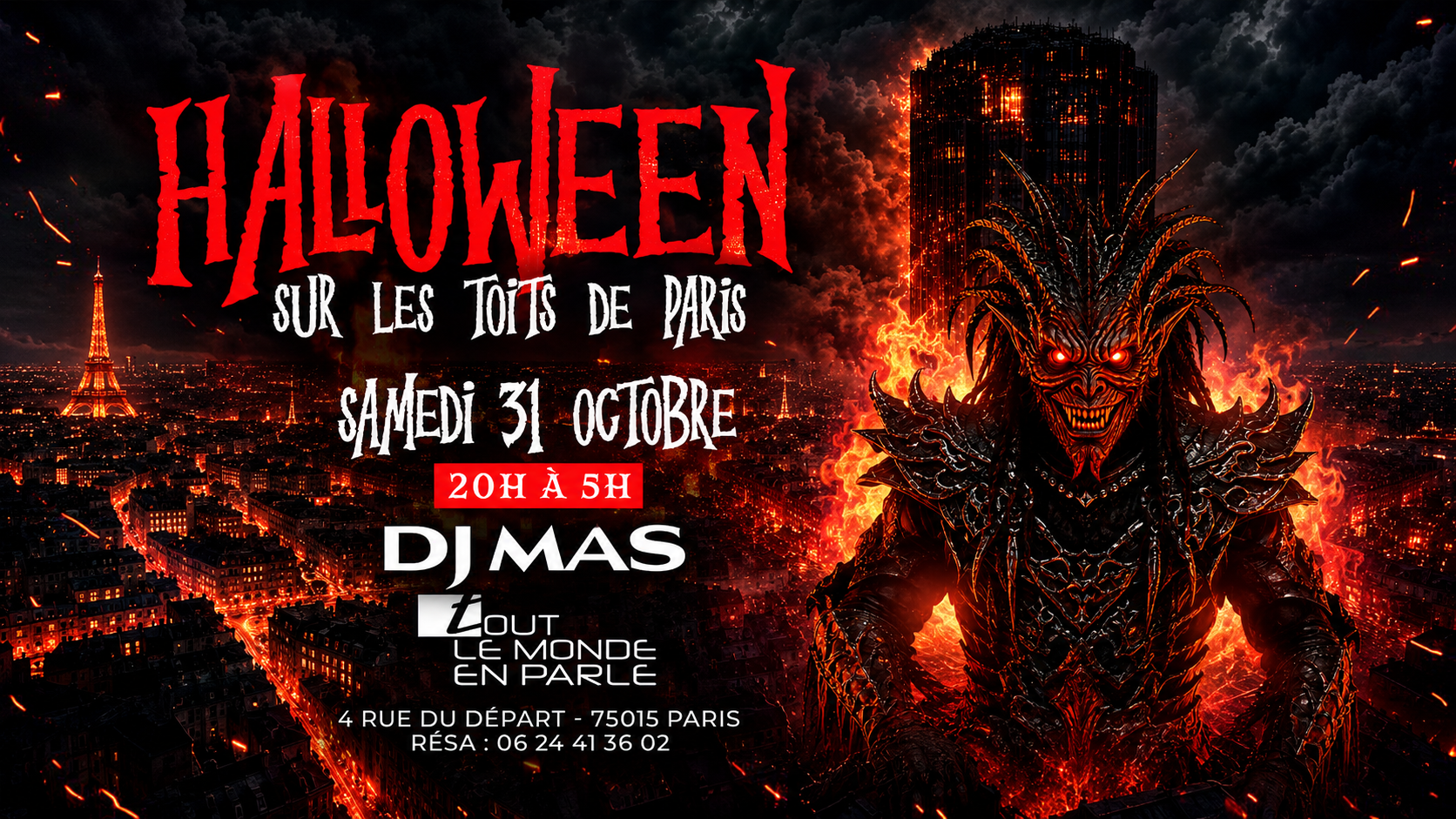 Soirée Halloween spéciale sur les toits de Paris au TLMP