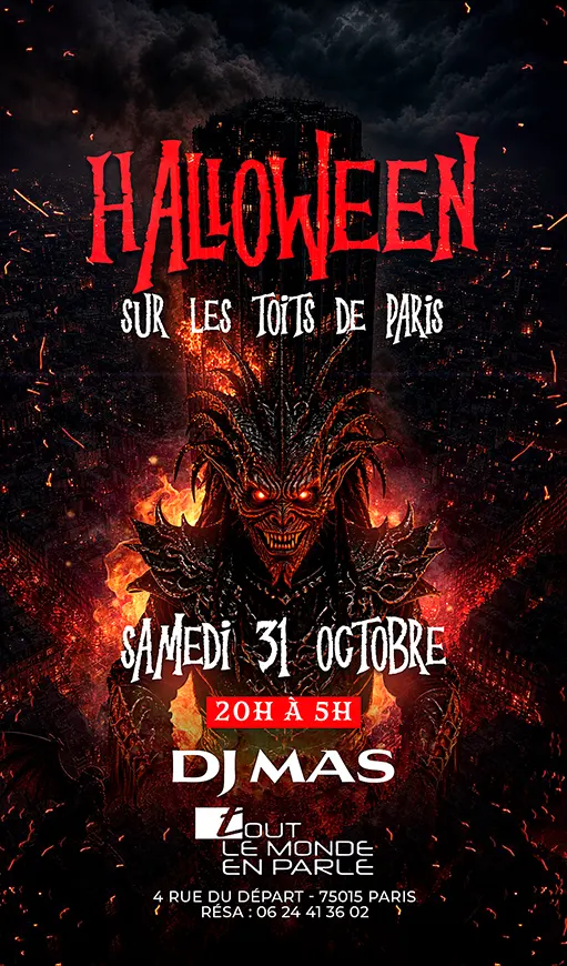 Soirée Halloween 2026 : Rooftop Club TLMP Paris Montparnasse