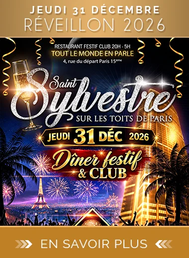 Réveillon 2026 - Soirée Dîner festif TLMP Paris Montparnasse Jeudi 31 Décembre 2026